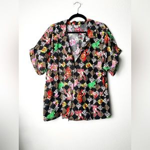 Rim Hawaiian Shirt. Made in USA. Black W/ Butterfly and Frog. Sz 3XL. Runs Small